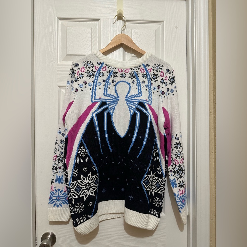 Marvel Spiderman Ugly Christmas Sweater Pullover Size Medium Spiderverse